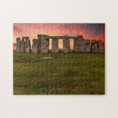 Stonehenge in England während farbenfroher Sonnenu Puzzle (Horizontal)
