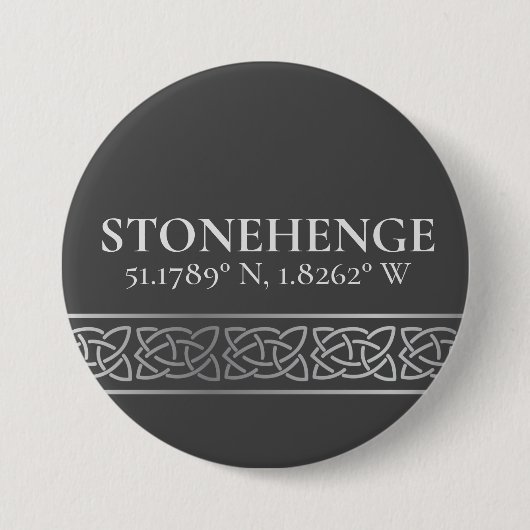 Stonehenge Latitude Longitude Dark Button (Vorderseite)