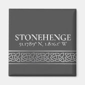 Stonehenge Latitude Longitude Dark Magnet (Vorne)
