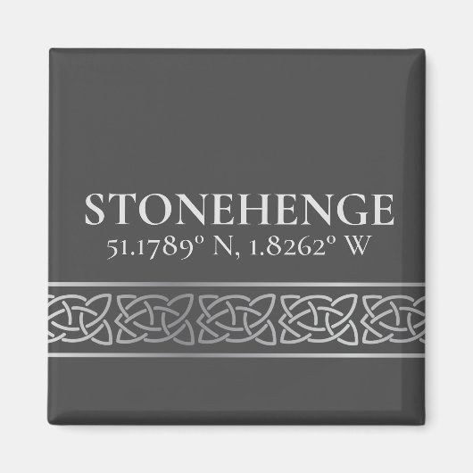 Stonehenge Latitude Longitude Dark Magnet (Vorne)