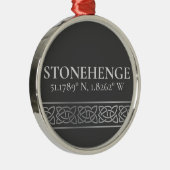 Stonehenge Latitude Longitude Dark Ornament Aus Metall (Rechts)