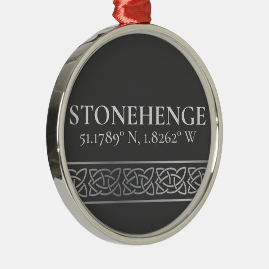 Stonehenge Latitude Longitude Dark Ornament Aus Metall (Rechts)
