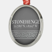 Stonehenge Latitude Longitude Dark Ornament Aus Metall (Links)