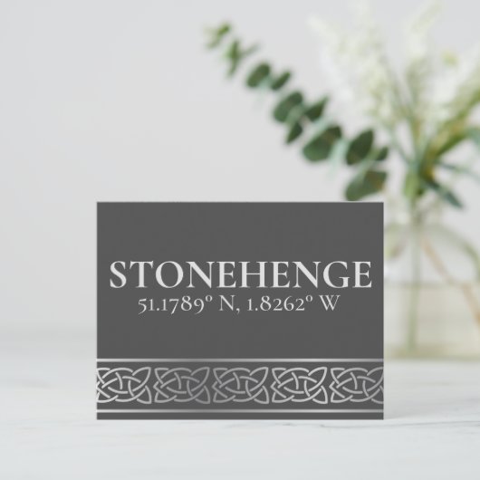 Stonehenge Latitude Longitude Dark Postcard Postkarte (Stehend Vorderseite)