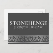 Stonehenge Latitude Longitude Dark Postcard Postkarte (Vorne/Hinten)