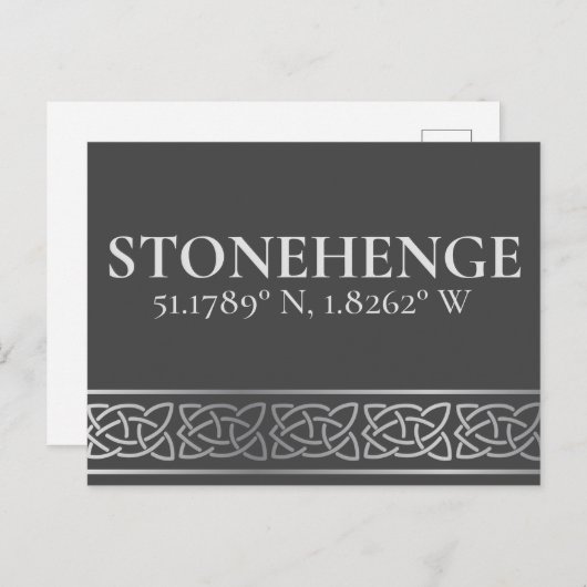 Stonehenge Latitude Longitude Dark Postcard Postkarte (Vorne/Hinten)