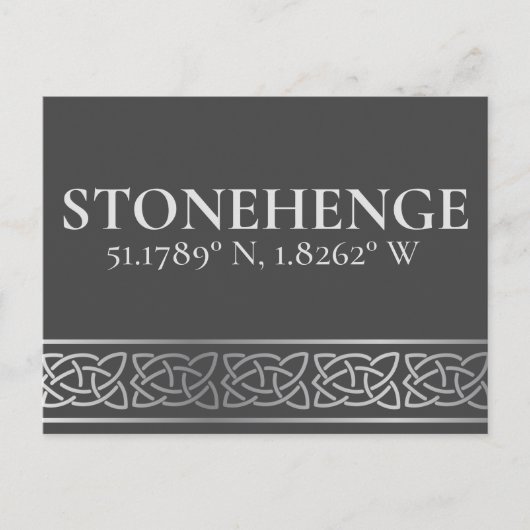 Stonehenge Latitude Longitude Dark Postcard Postkarte (Vorderseite)