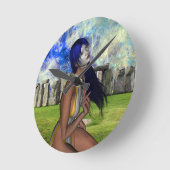 Stonehenge Mediation Runde Wanduhr (Winkel)