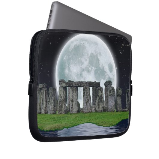 Stonehenge & Moon Alte historische Stätte des Powe Laptopschutzhülle (Vorne Rechts)