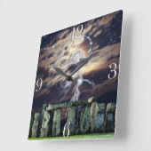 Stonehenge Mystical Druid Art History Clock Quadratische Wanduhr (Winkel)