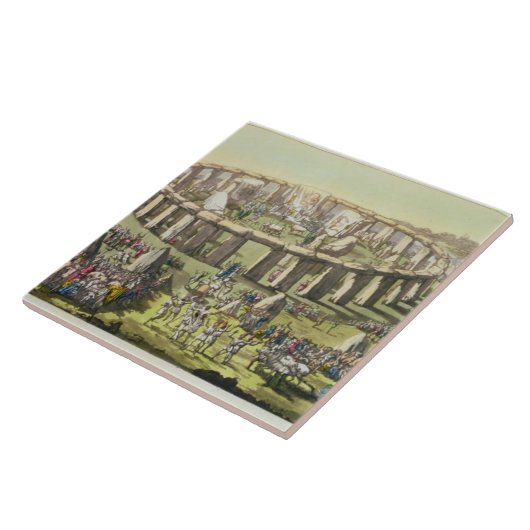 Stonehenge oder ein Kreistempel der Druiden, pl Fliese (Seite)