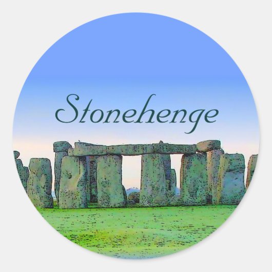 Stonehenge Runder Aufkleber (Vorderseite)