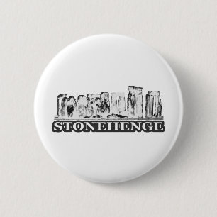 Stonehenge Schwarz-weiß das MUSEUM Zazzle Geschenk Button