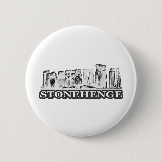 Stonehenge Schwarz-weiß das MUSEUM Zazzle Geschenk Button (Vorderseite)