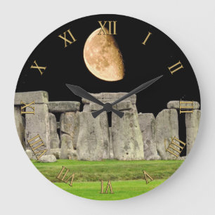 Stonehenge Stehend Stones bei Moonrise Große Wanduhr