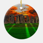 Stonehenge Stehend Stones bei Sonnenuntergang Keramikornament (Hinten)