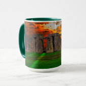 Stonehenge Stehend Stones bei Sonnenuntergang Tasse (Vorderseite Links)