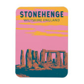 Stonehenge Travel Art Retro Illustration Magnet (Vertikal)