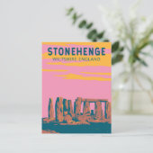 Stonehenge Travel Art Retro Illustration Postkarte (Stehend Vorderseite)