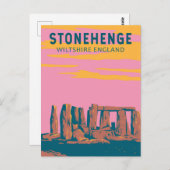 Stonehenge Travel Art Retro Illustration Postkarte (Vorne/Hinten)