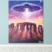 Stonehenge UFO Leinwanddruck (Insitu (Holzboden))