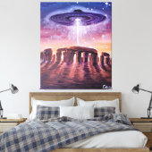 Stonehenge UFO Leinwanddruck (Insitu (Schlafzimmer))