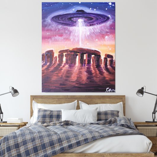Stonehenge UFO Leinwanddruck (Insitu (Schlafzimmer))