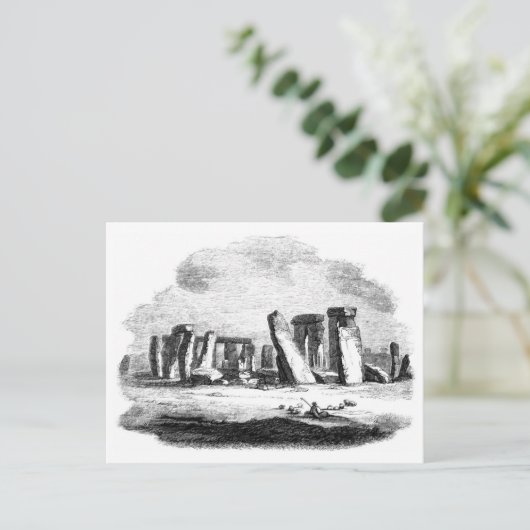Stonehenge Vintage Kunst Postkarte (Stehend Vorderseite)