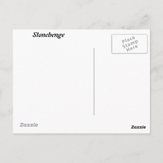 Stonehenge Vintage Kunst Postkarte (Rückseite)