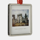 Stonehenge Watercolor Art Silbernes Ornament (Rechts)