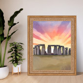 Stonehenge | Wiltshire England Historic Watercolor Poster