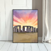 Stonehenge | Wiltshire England Historic Watercolor Poster