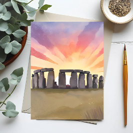 Stonehenge | Wiltshire England Historic Watercolor Postkarte