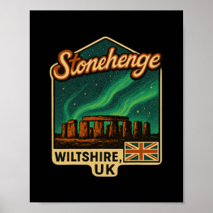 Stonehenge Wiltshire Großbritannien Aurora Boreali Poster