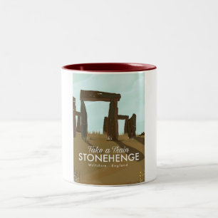 Stonehenge Wiltshire Train Poster Zweifarbige Tasse