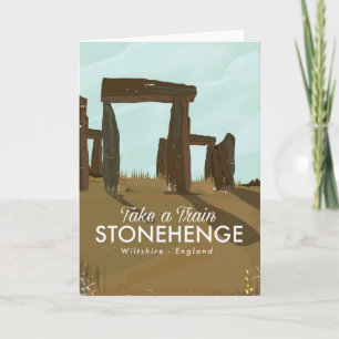 Stonehenge Wiltshire Zug Reiseplakat Feiertagskarte