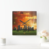 STONEHENGE WINTER SOLSTICE QUADRATISCHE WANDUHR (Zuhause)