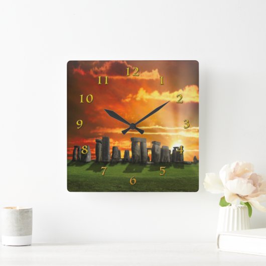 STONEHENGE WINTER SOLSTICE QUADRATISCHE WANDUHR (Zuhause)