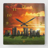 STONEHENGE WINTER SOLSTICE QUADRATISCHE WANDUHR (Vorderseite)