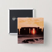 Stonehenge, Winter-Sonnenwende Button (Vorne & Hinten)