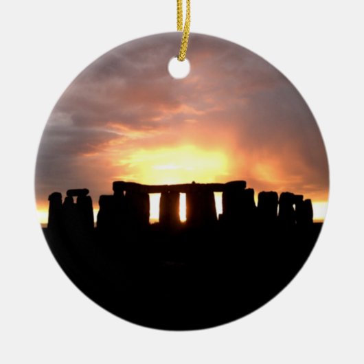 Stonehenge Winter-Sonnenwende-Verzierung Keramik Ornament (Vorne)