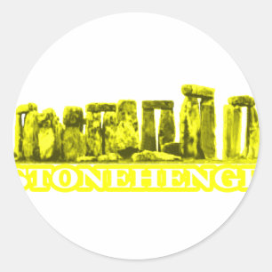 Stonehenge Yellow übersetzt MUSEUM Zazzle Geschenk Runder Aufkleber