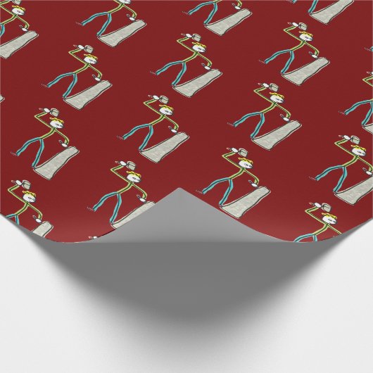 Stonemason Stickman Geschenkpapier (Ecke)