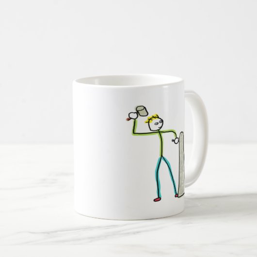 Stonemason Stickman Kaffeetasse (VorderseiteRechts)