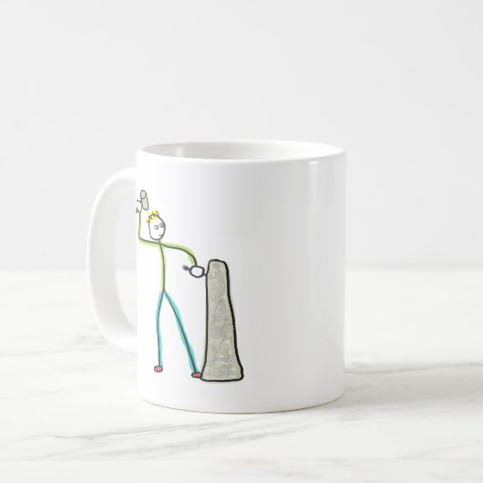 Stonemason Stickman Kaffeetasse (Vorderseite Links)
