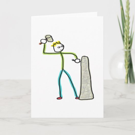 Stonemason Stickman Karte (Vorderseite)