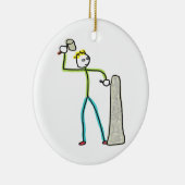 Stonemason Stickman Keramik Ornament (Rechts)