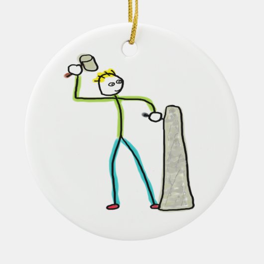 Stonemason Stickman Keramik Ornament (Vorne)