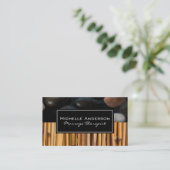 Stones Bamboo mit weißem schwarzem Rahmen Visitenkarte (Stehend Vorderseite)