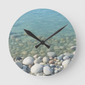 Stones Beach Schöne Natur Meer Kieselsteine Küste Runde Wanduhr (Vorderseite)